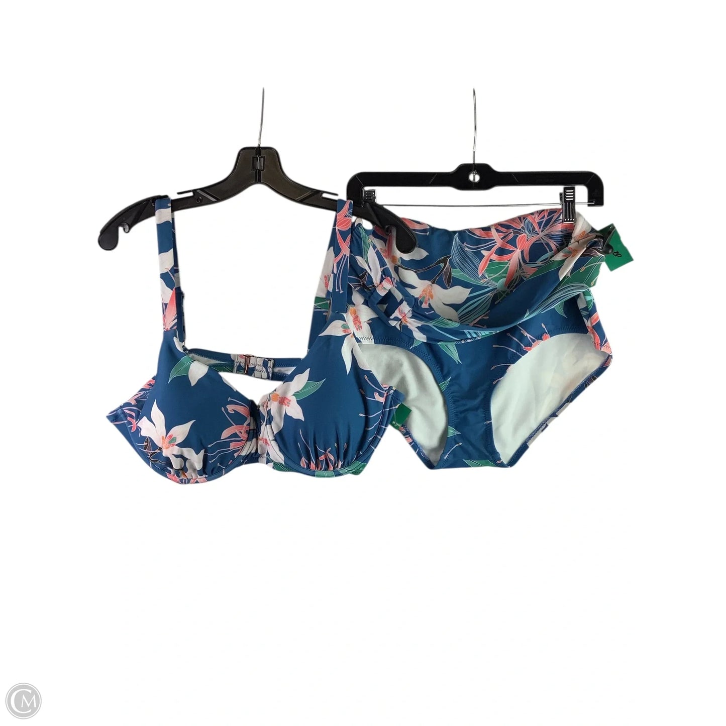 Swimsuit 2pc By Clothes Mentor In Blue, Size: 18