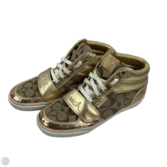 Shoes Designer By Coach In Gold, Size: 7.5