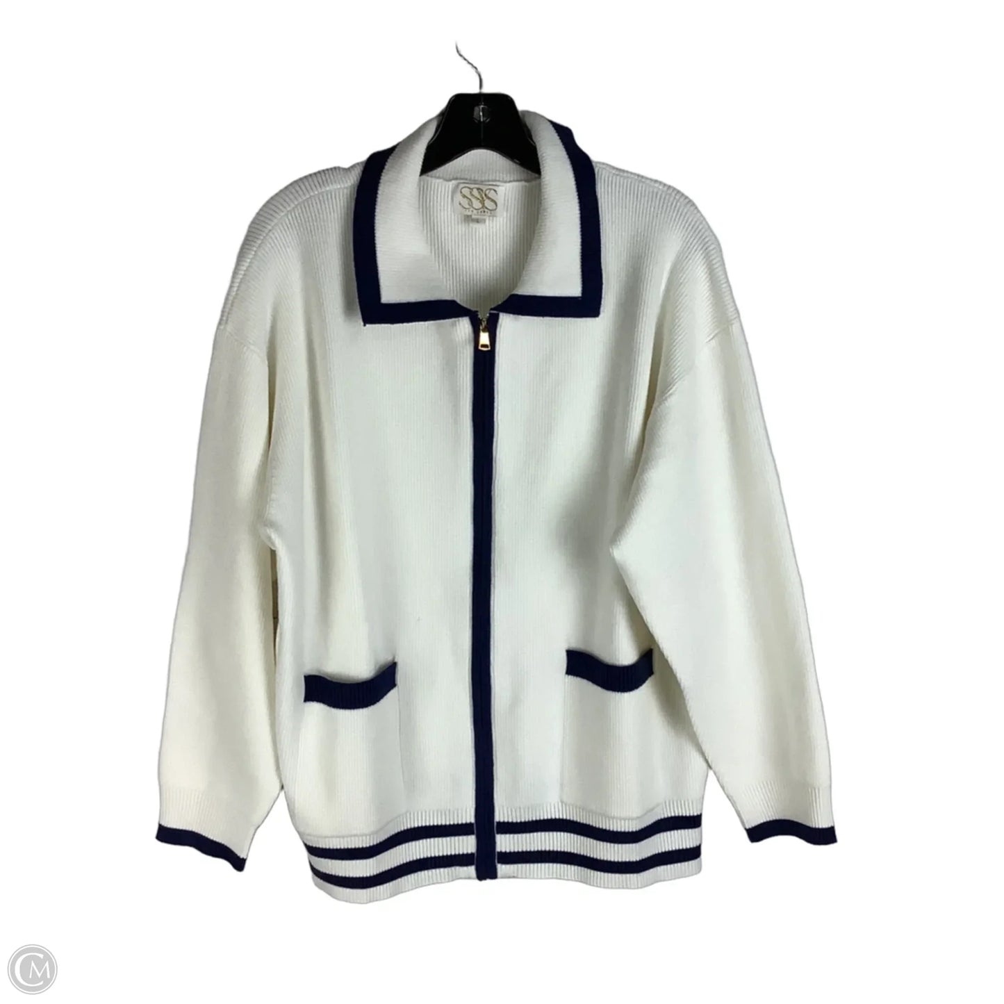 Sweater By Ssys In White, Size: L