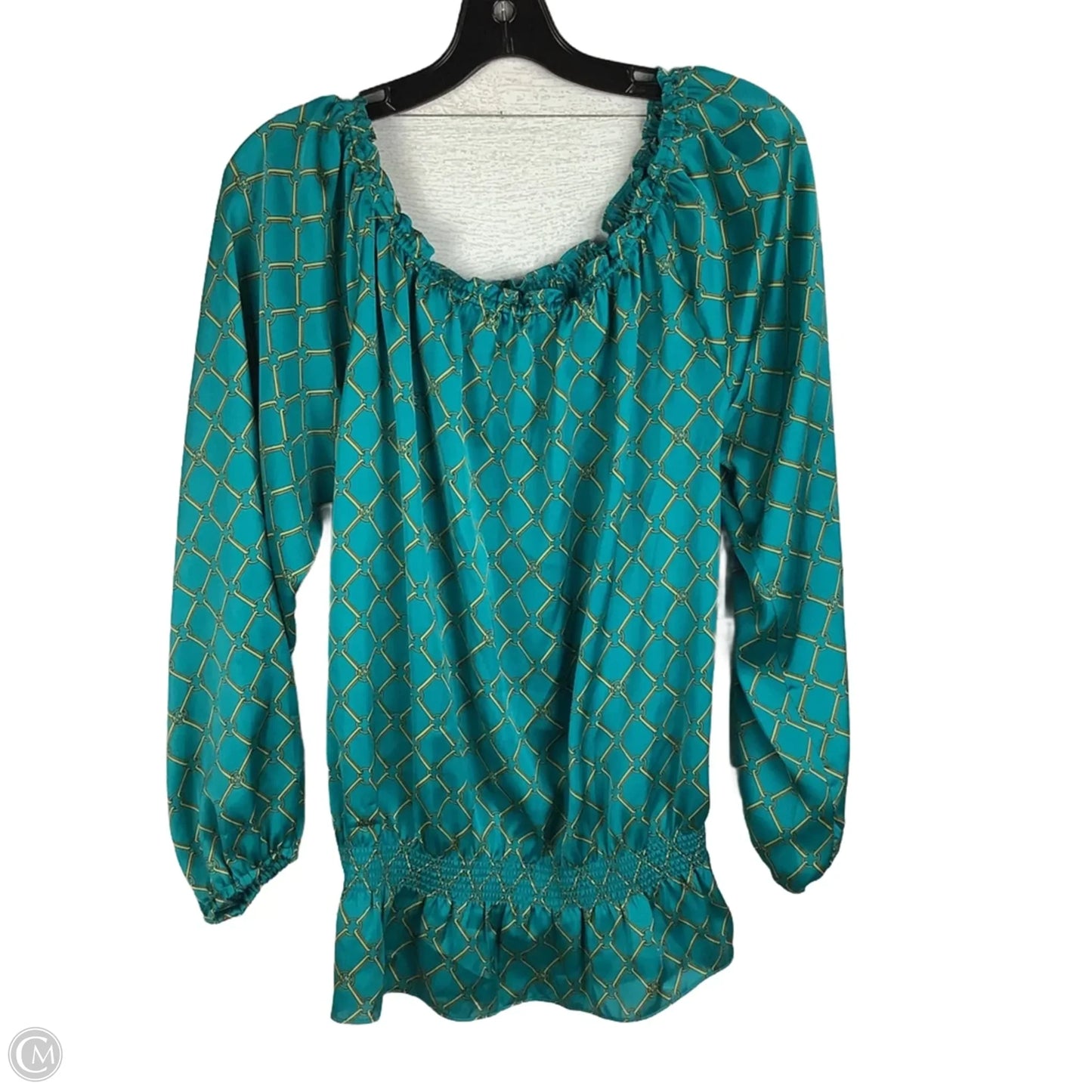 Top Long Sleeve By Michael By Michael Kors In Teal, Size: L
