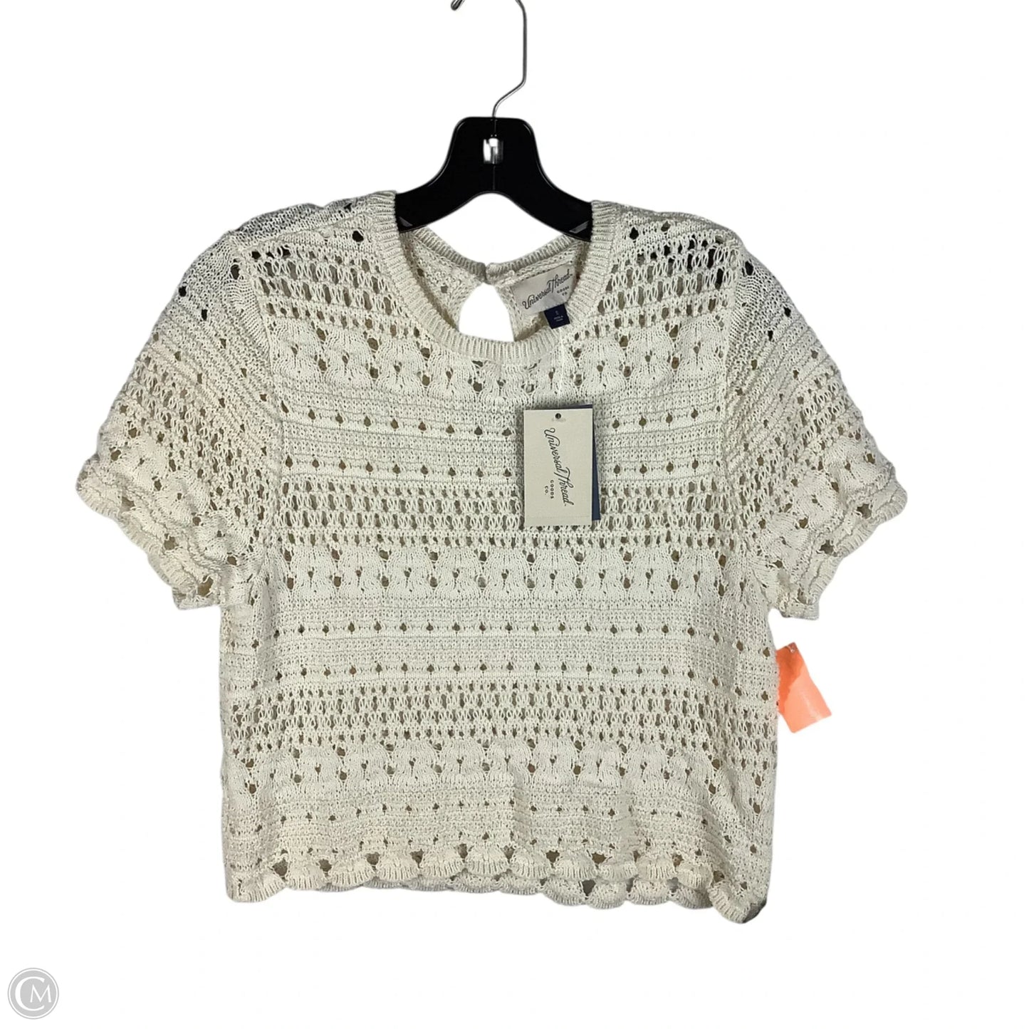 Sweater Short Sleeve By Universal Thread In Cream, Size: S