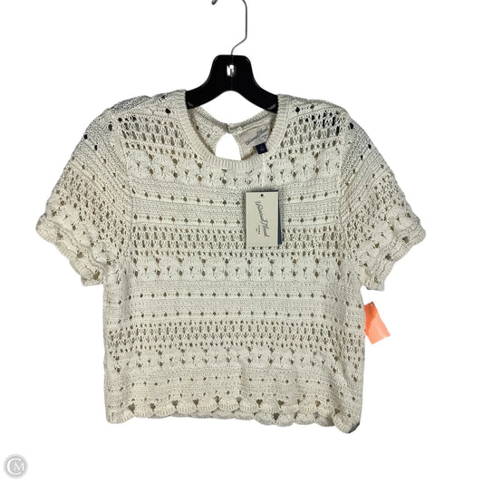 Sweater Short Sleeve By Universal Thread In Cream, Size: S