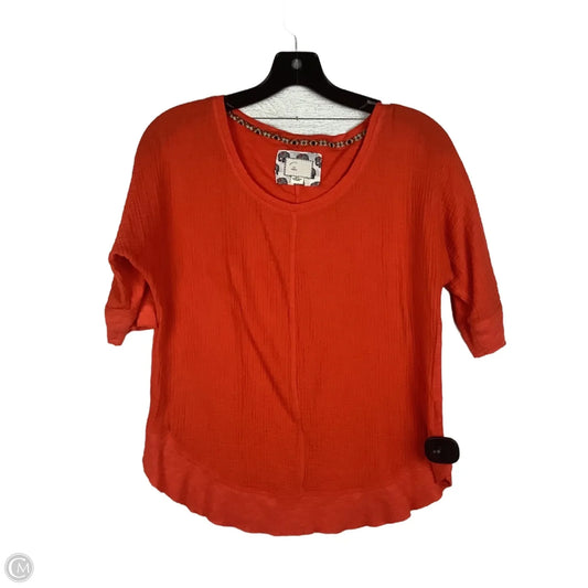 Top Short Sleeve By Anthropologie In Orange, Size: Xs