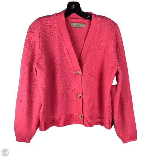 Sweater Cardigan By Loft In Pink, Size: M