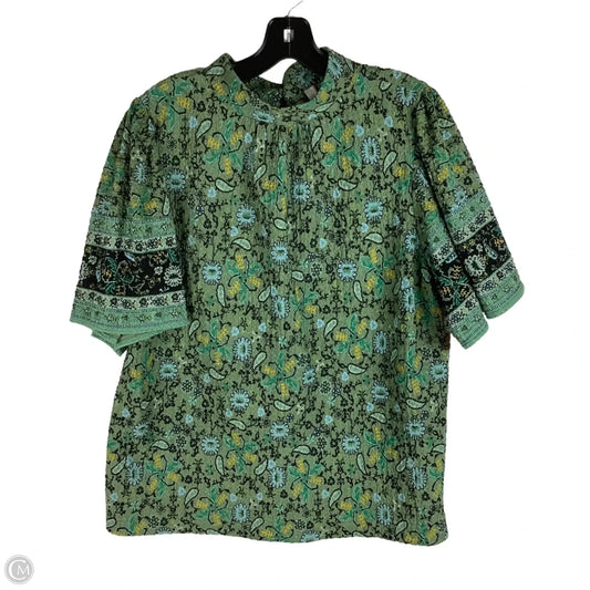 Top Short Sleeve By Loft In Green, Size: L