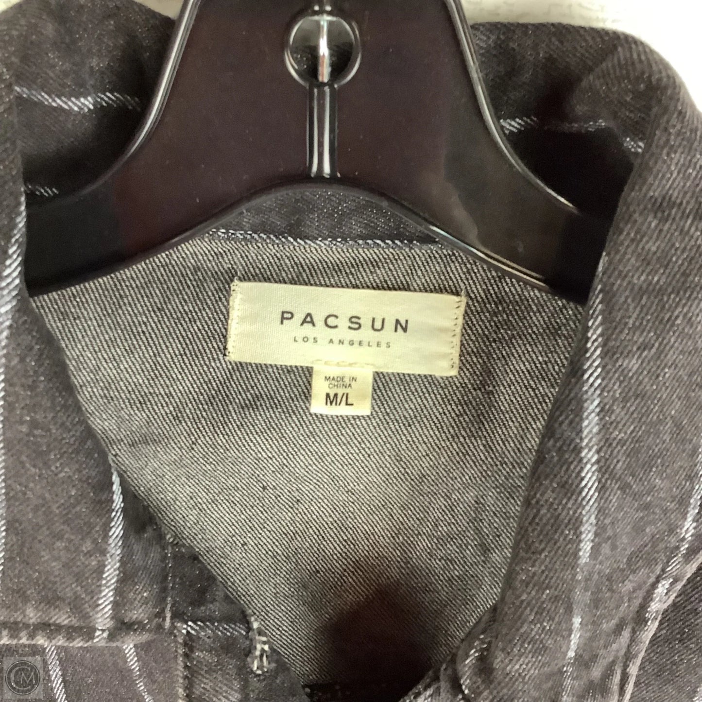 Jacket Denim By Pacsun In Black, Size: M/L