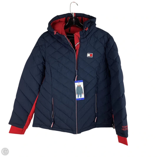 Jacket Puffer & Quilted By Tommy Hilfiger In Navy, Size: L
