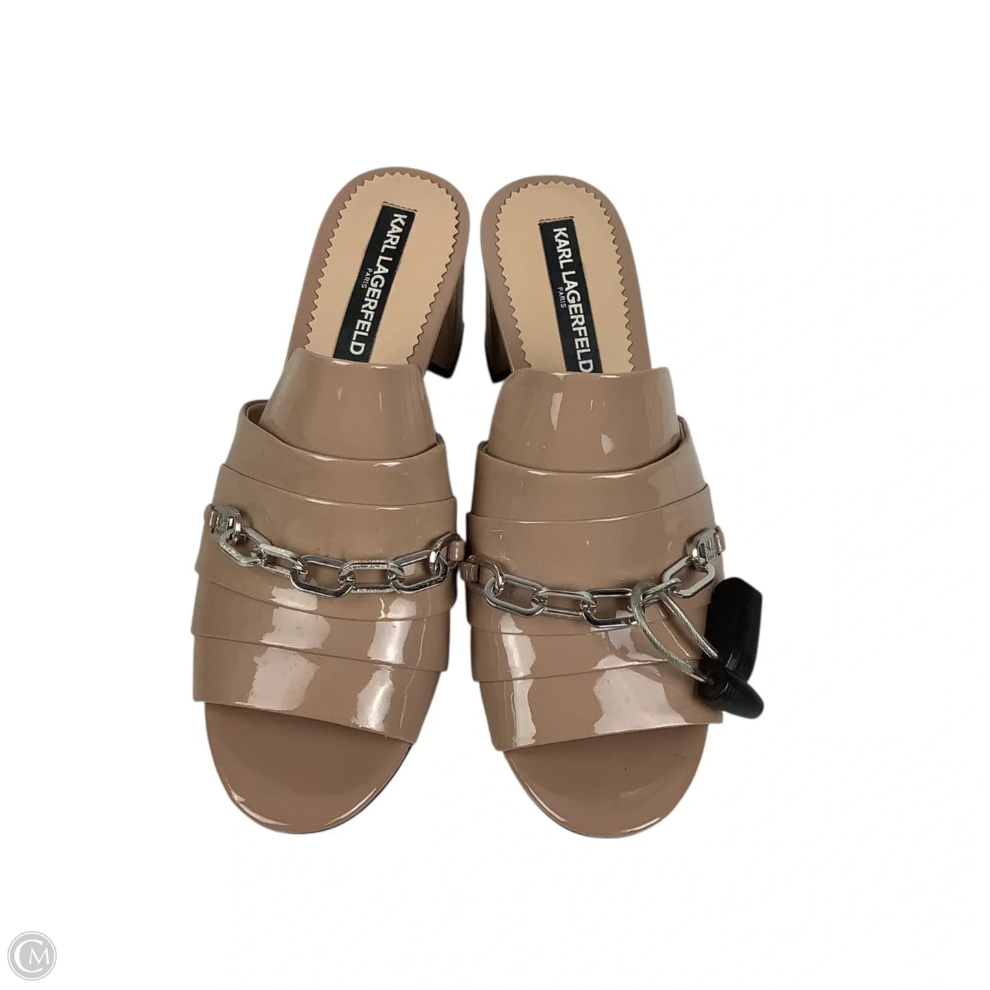 Sandals Designer By Karl Lagerfeld In Beige, Size: 8