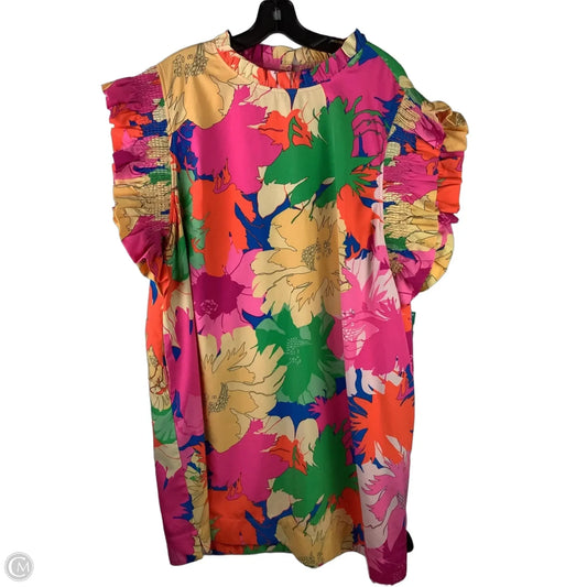 Dress Casual Short By Jodifl In Floral Print, Size: 2x