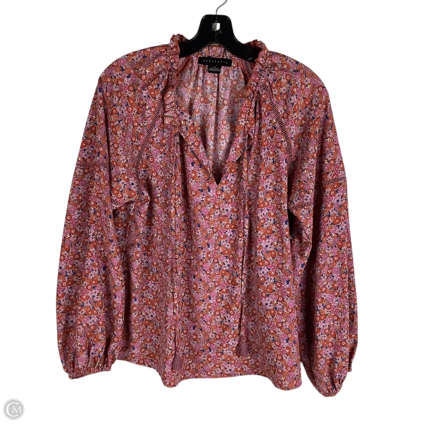 Top Long Sleeve By Sanctuary In Floral Print, Size: S
