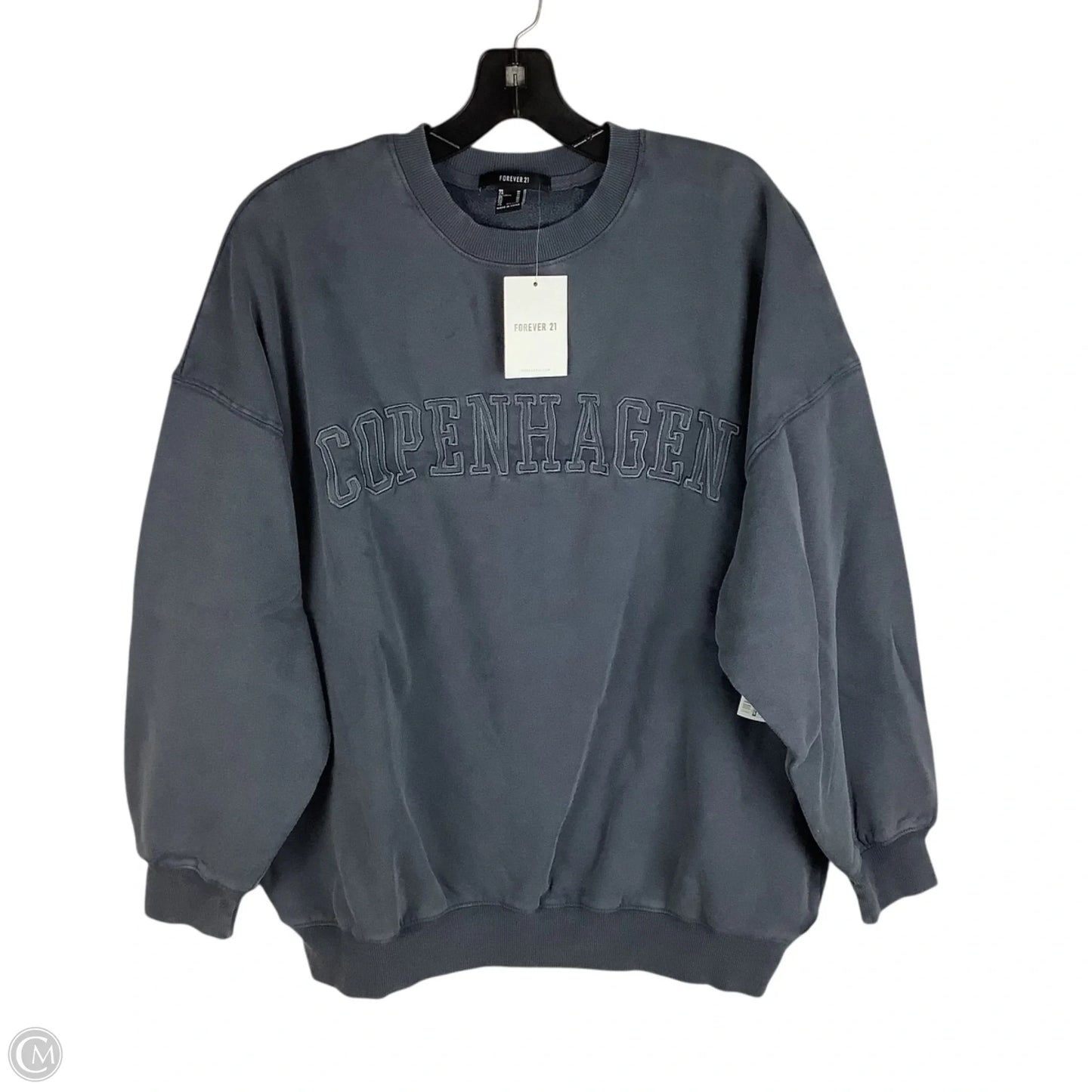 Sweatshirt Crewneck By Forever 21 In Grey, Size: M