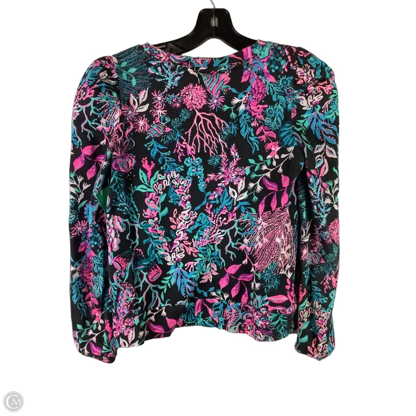 Top Long Sleeve Designer By Lilly Pulitzer In Black & Pink, Size: Xs