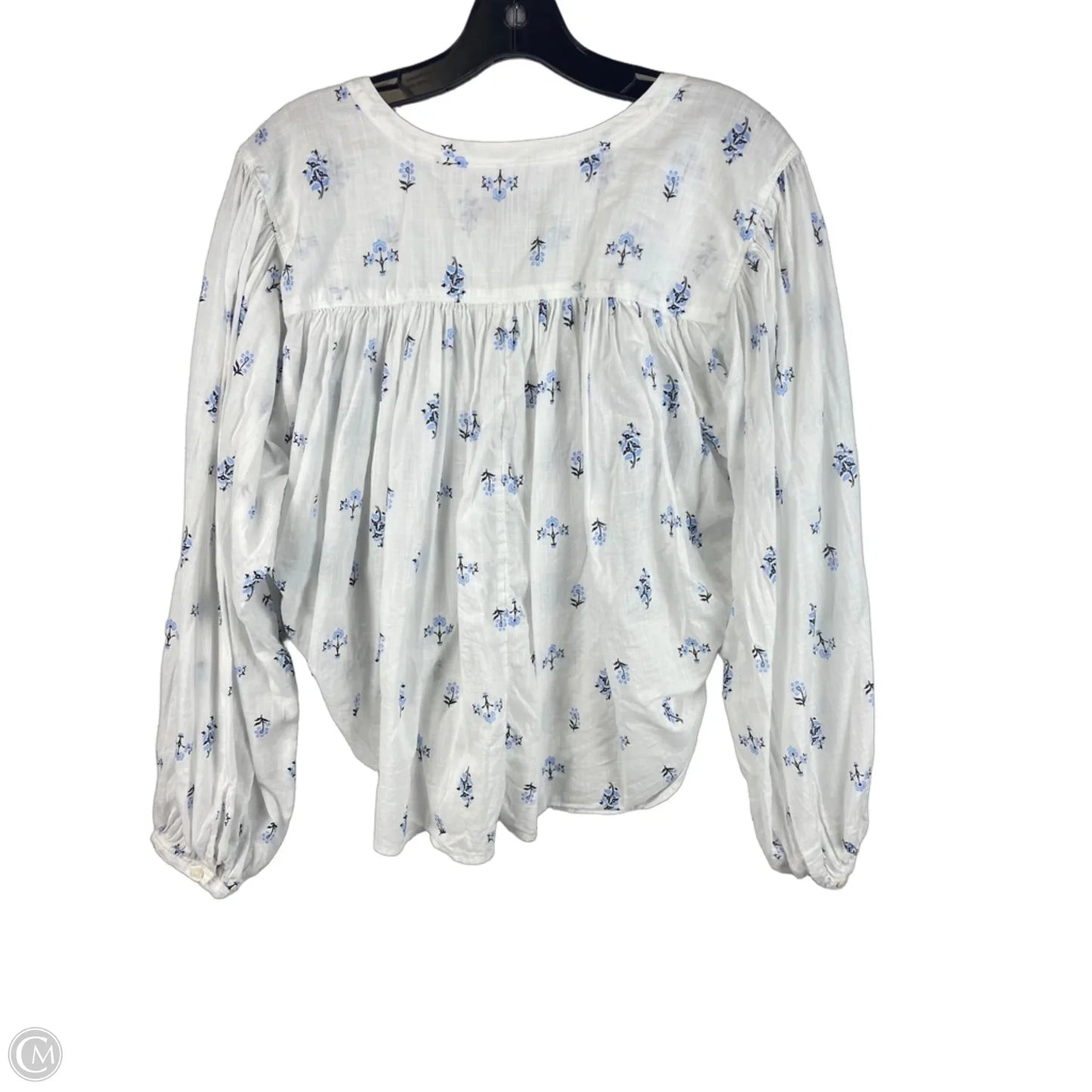 Top Long Sleeve By Loft In White, Size: L