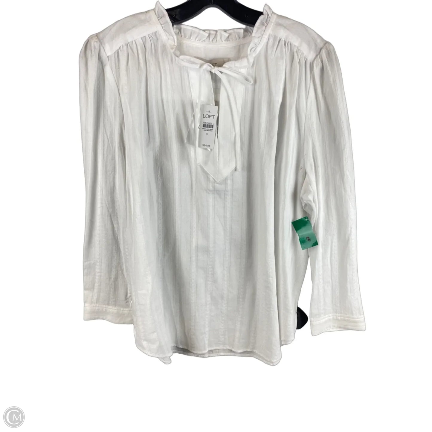 Top Long Sleeve By Loft In White, Size: Xl