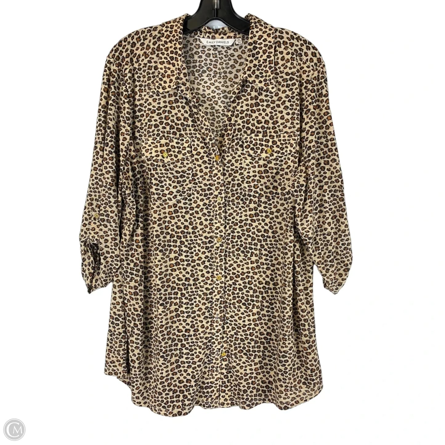 Top Long Sleeve By Emily Daniels In Animal Print, Size: 1x