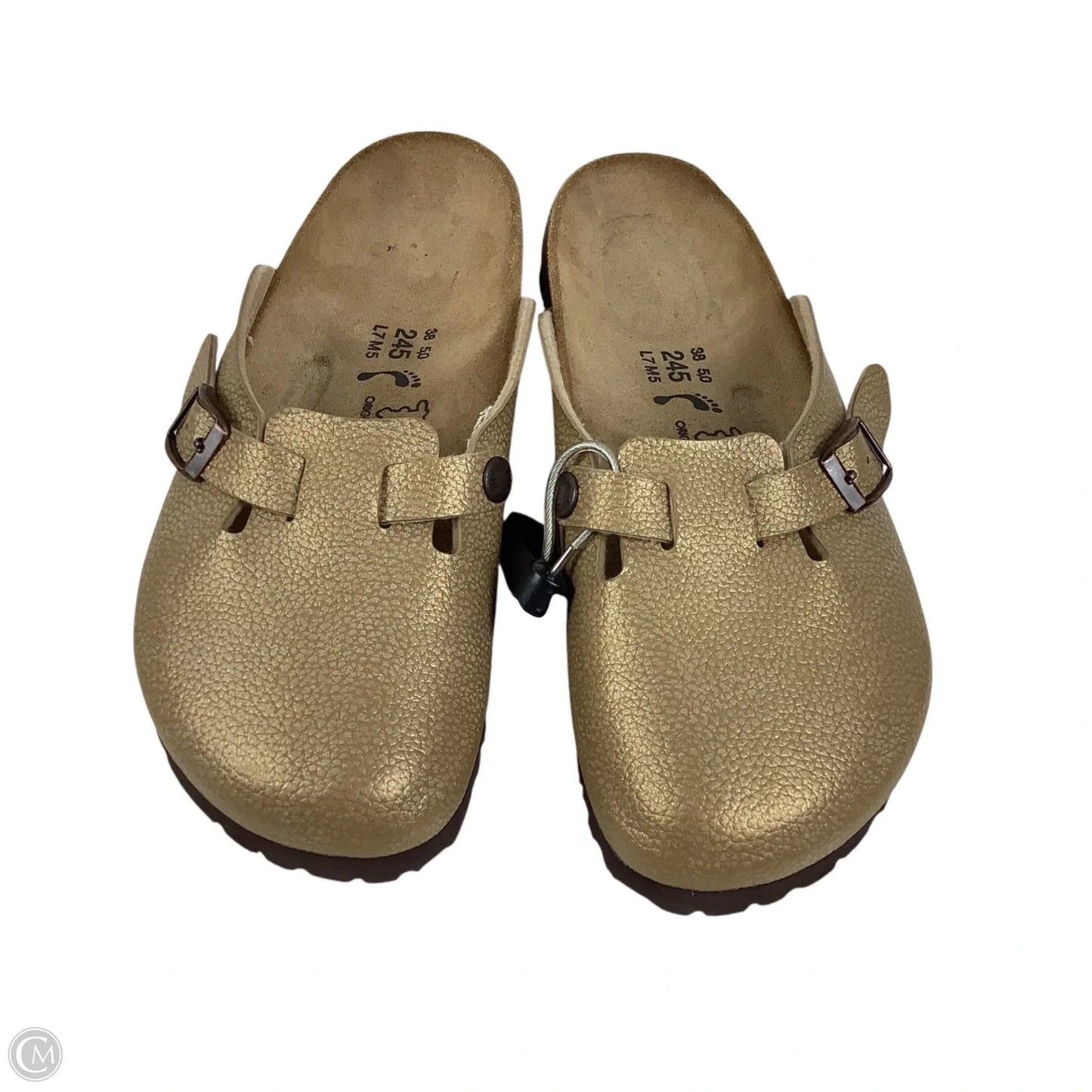 Shoes Flats By Birki’s In Gold, Size: 7 (38)