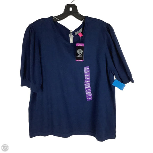 Top Short Sleeve By Vince Camuto In Navy, Size: Xxl