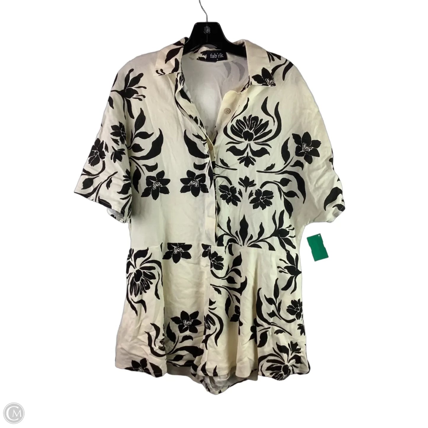 Romper By Fabrik In Black & Cream, Size: S