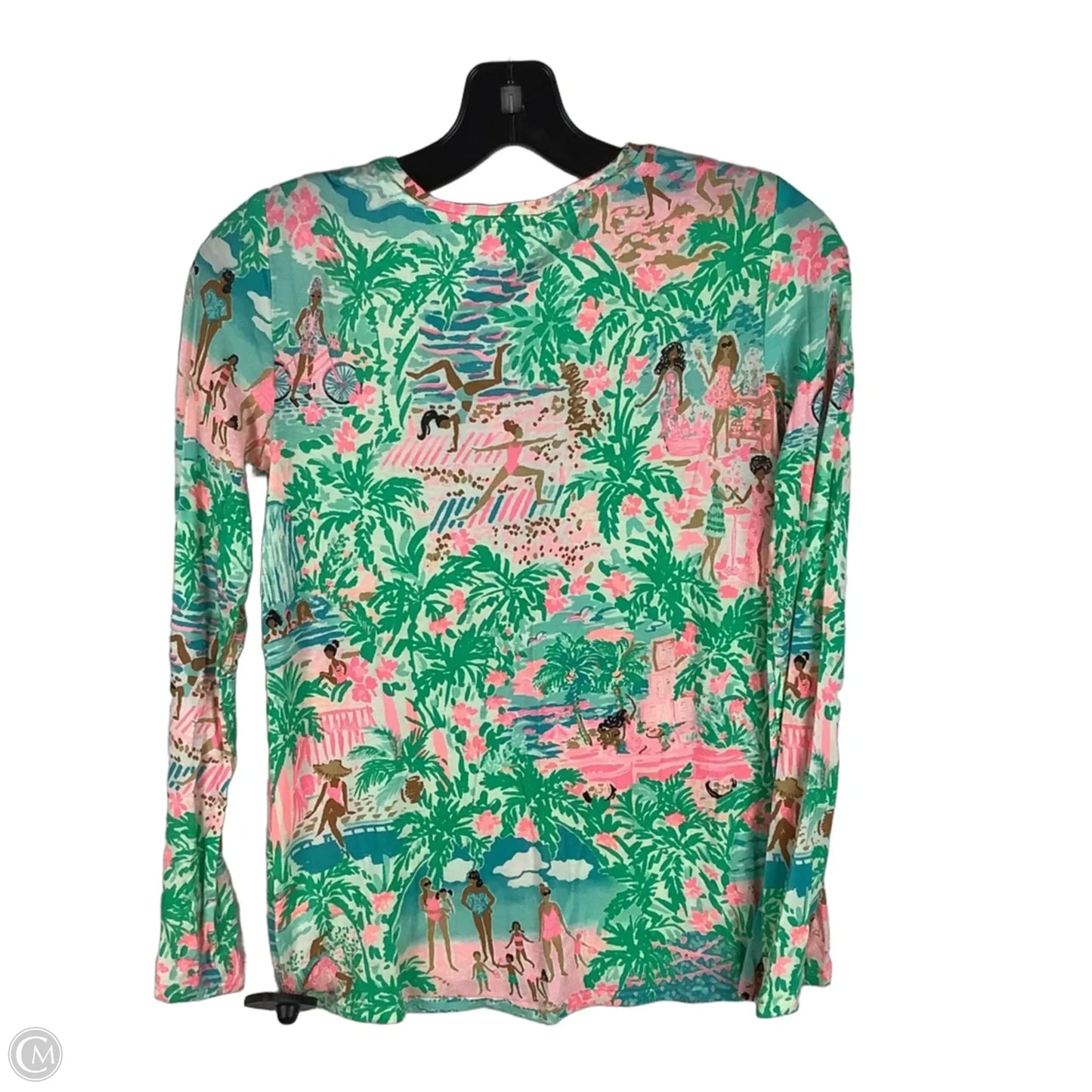 Top Long Sleeve Designer By Lilly Pulitzer In Green & Pink, Size: Xxs