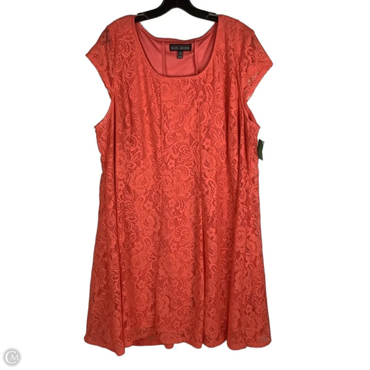 Dress Casual Short By Karin Stevens In Coral, Size: 2x (22W)