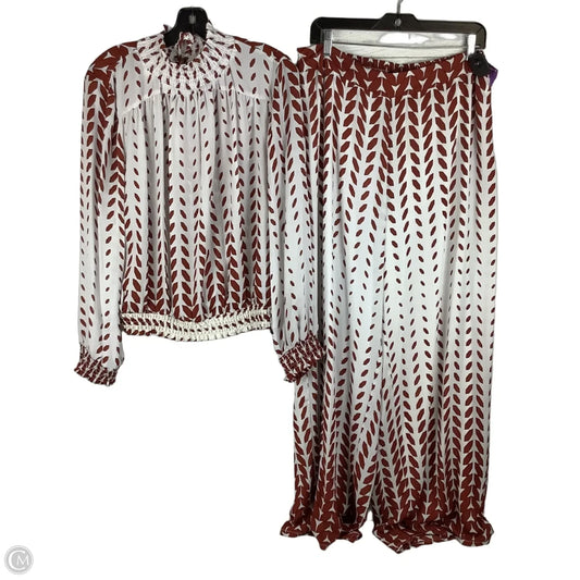 Top 2pc Long Sleeve By Ashley Stewart In Orange & White, Size: Xl (14/16)