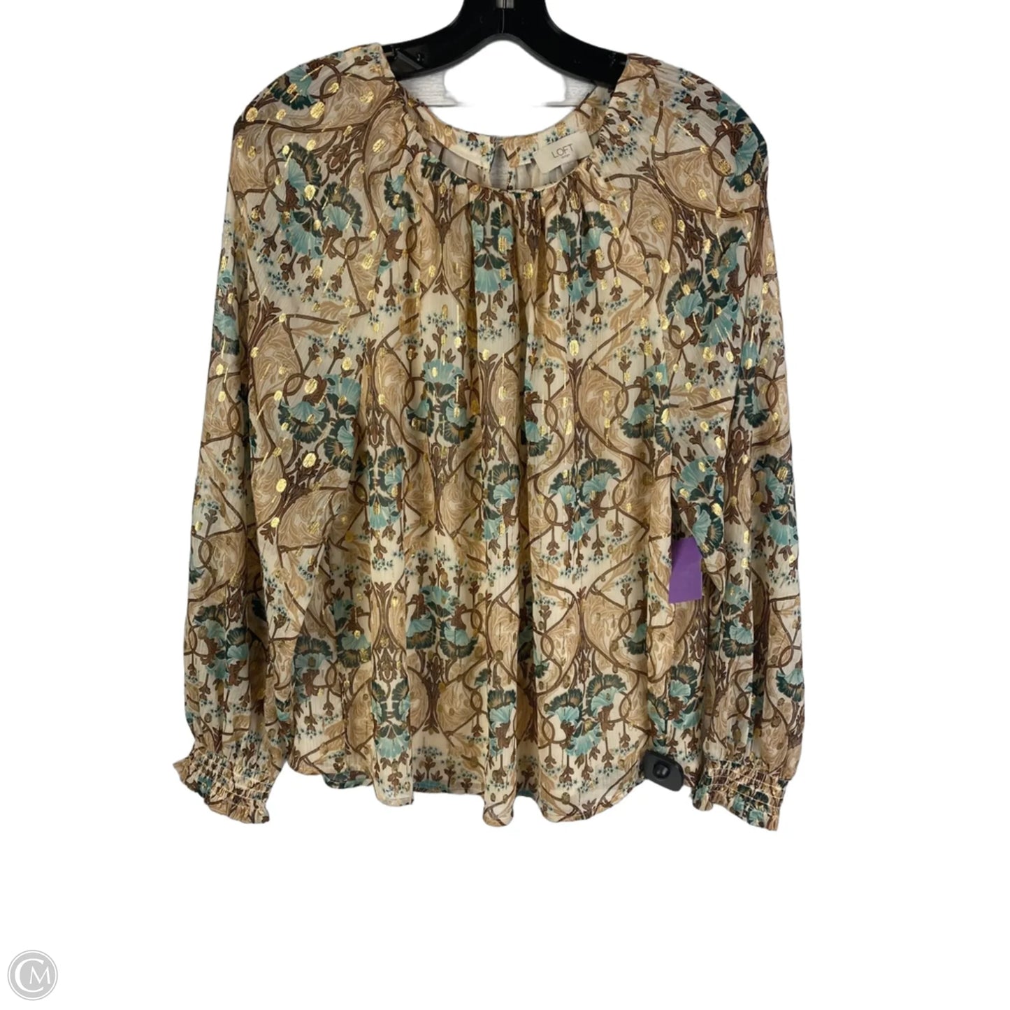 Top Long Sleeve By Loft In Brown, Size: L