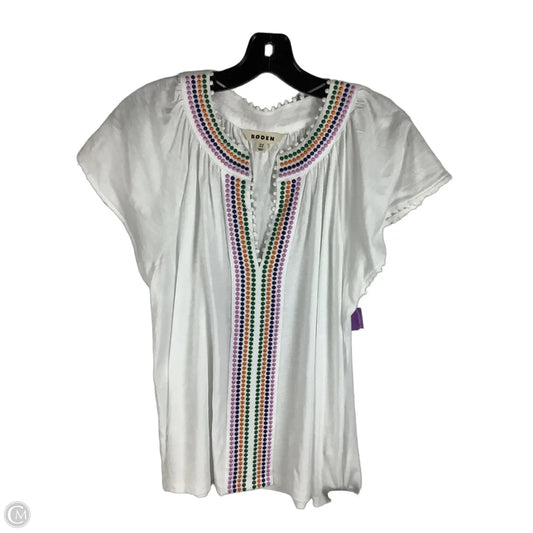 Top Short Sleeve By Boden In White, Size: 12