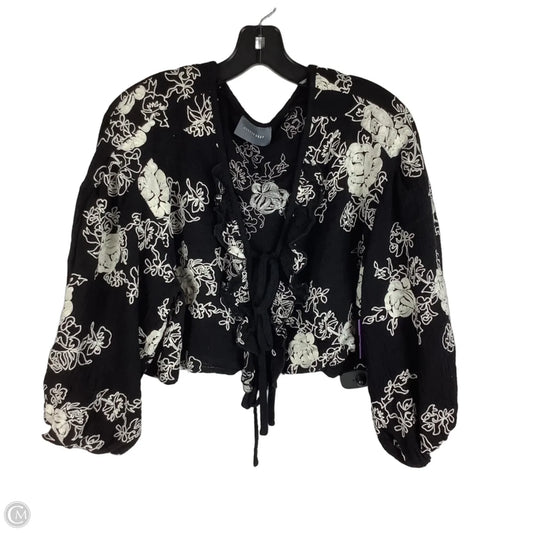 Top Long Sleeve By Hudson In Black & White, Size: L