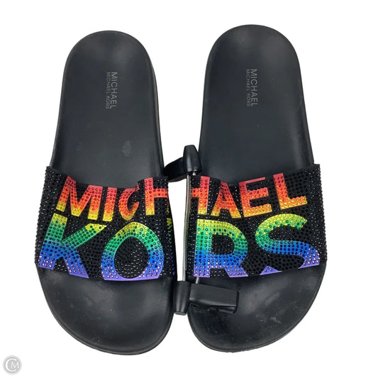 Sandals Flats By Michael By Michael Kors In Rainbow Print, Size: 7