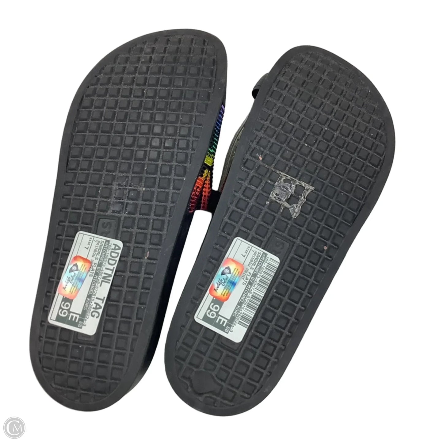 Sandals Flats By Michael By Michael Kors In Rainbow Print, Size: 7