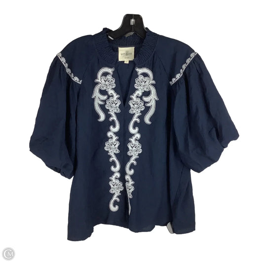 Top Short Sleeve By Umgee In Navy, Size: L