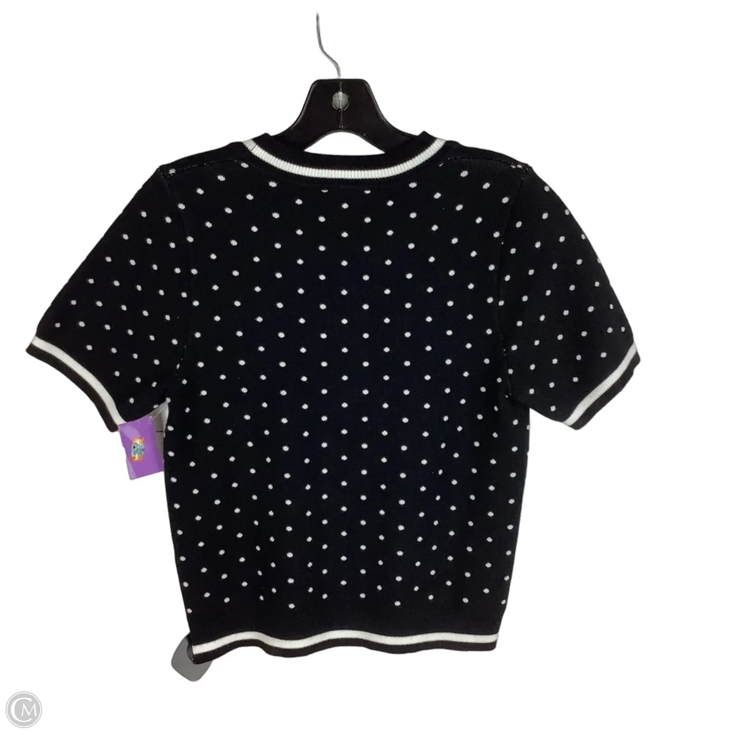 Top Short Sleeve By Adrianna Papell In Black, Size: M