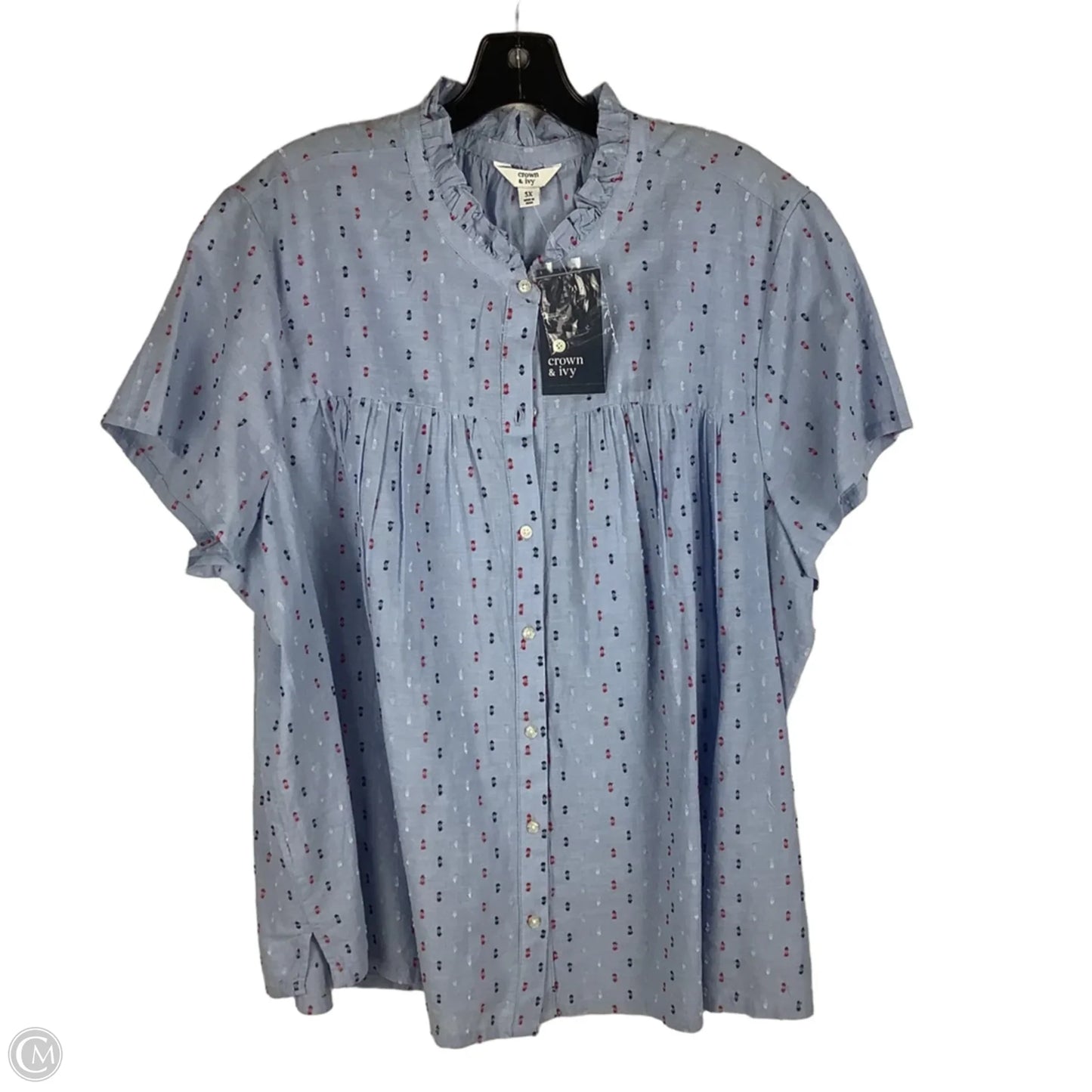 Top Short Sleeve By Crown And Ivy In Blue, Size: 3x