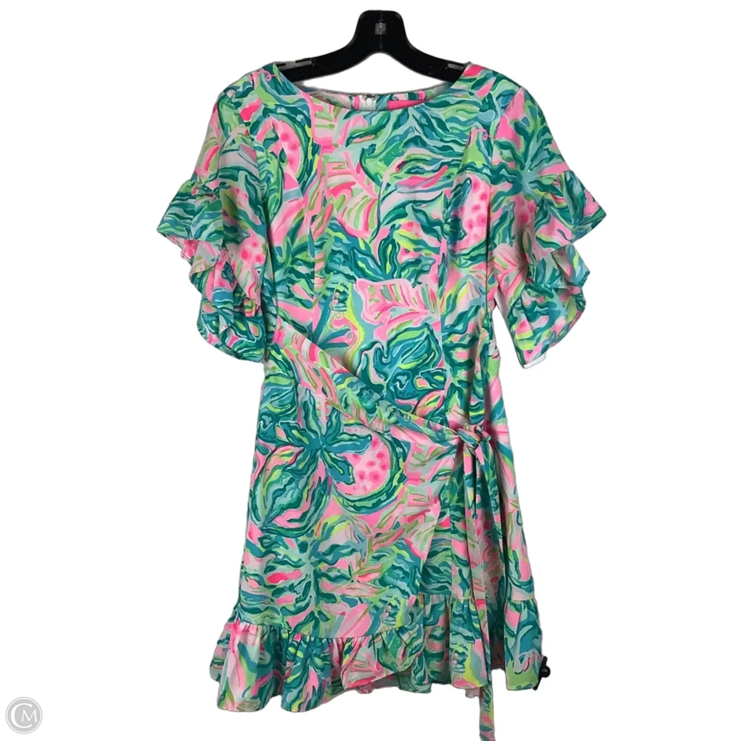 Dress Designer By Lilly Pulitzer In Green & Pink, Size: 2