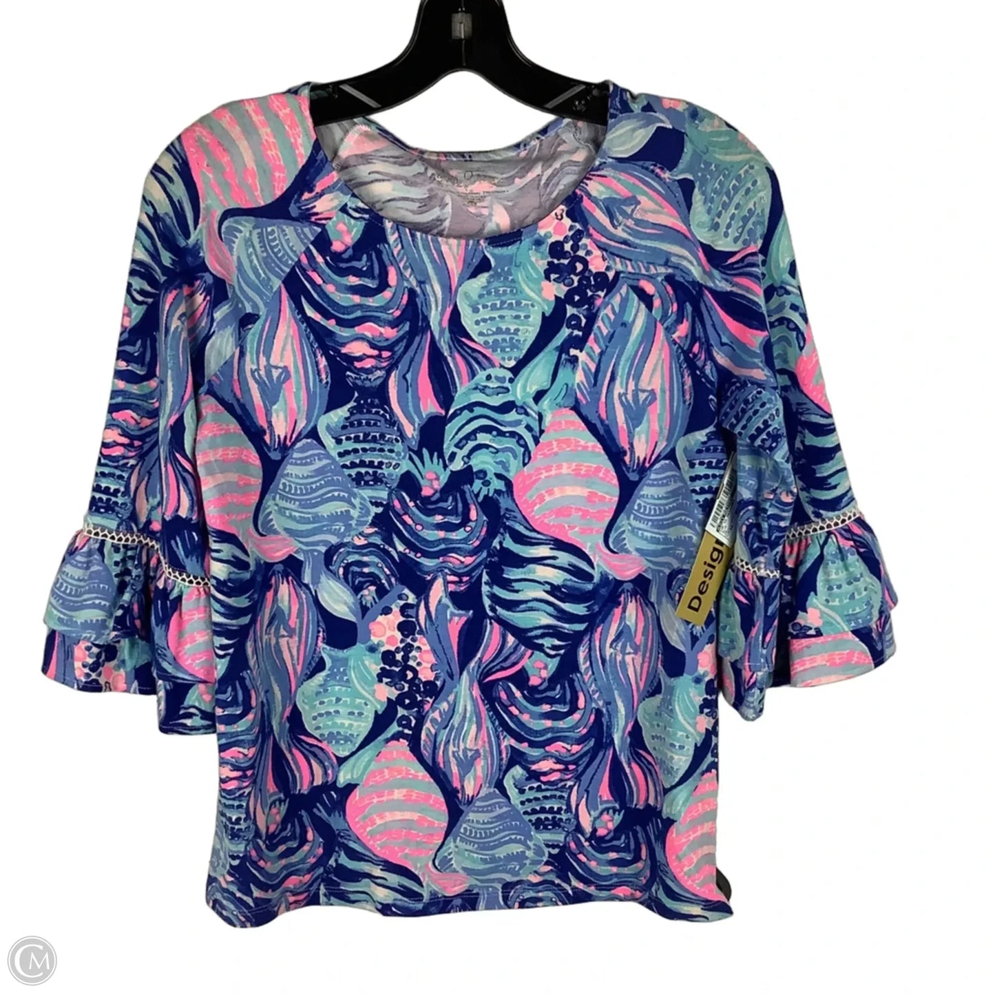 Top Short Sleeve Designer By Lilly Pulitzer In Blue, Size: Xs