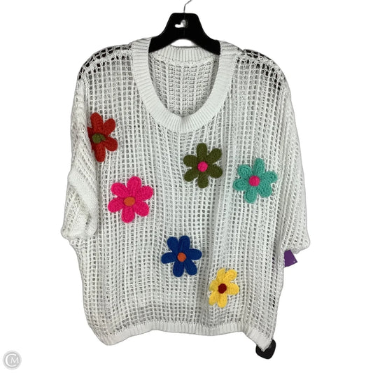 Top Short Sleeve By Shein In White, Size: Est Xl
