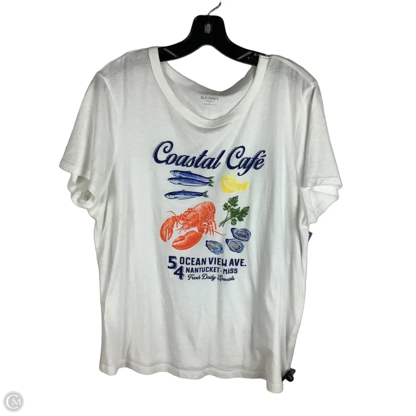 Top Short Sleeve Basic By Old Navy In White, Size: L
