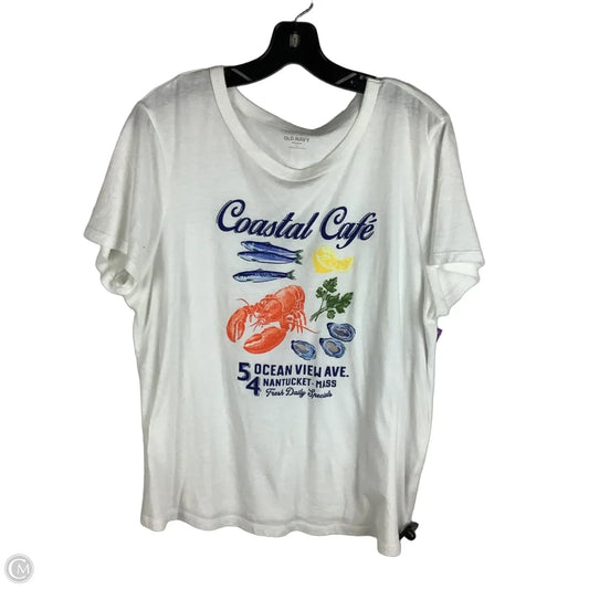 Top Short Sleeve Basic By Old Navy In White, Size: L