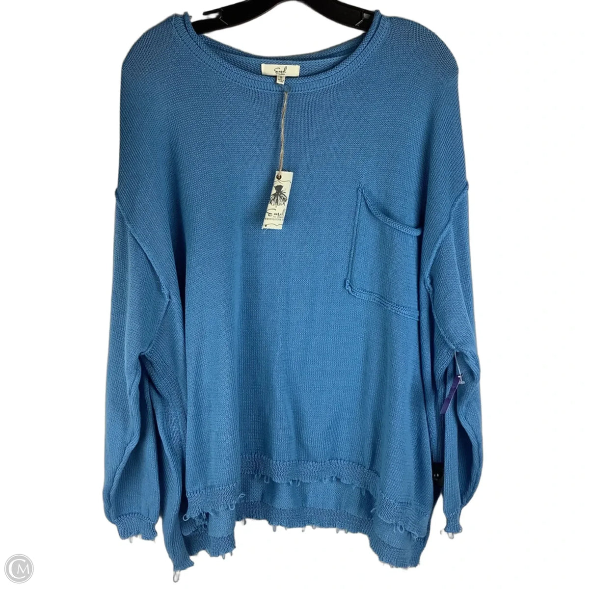 Top Long Sleeve By Easel In Blue, Size: S