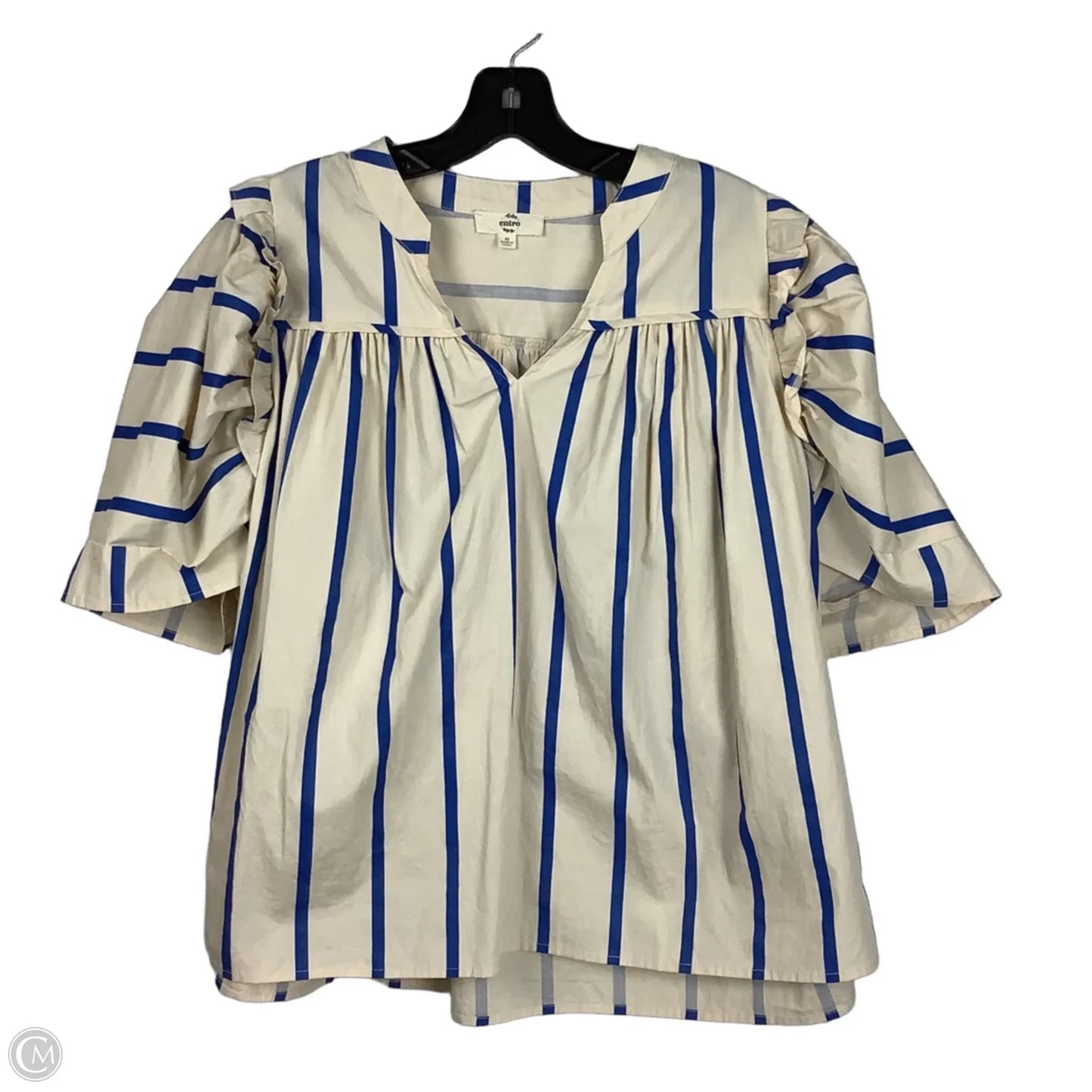 Top Short Sleeve By Entro In Striped Pattern, Size: M