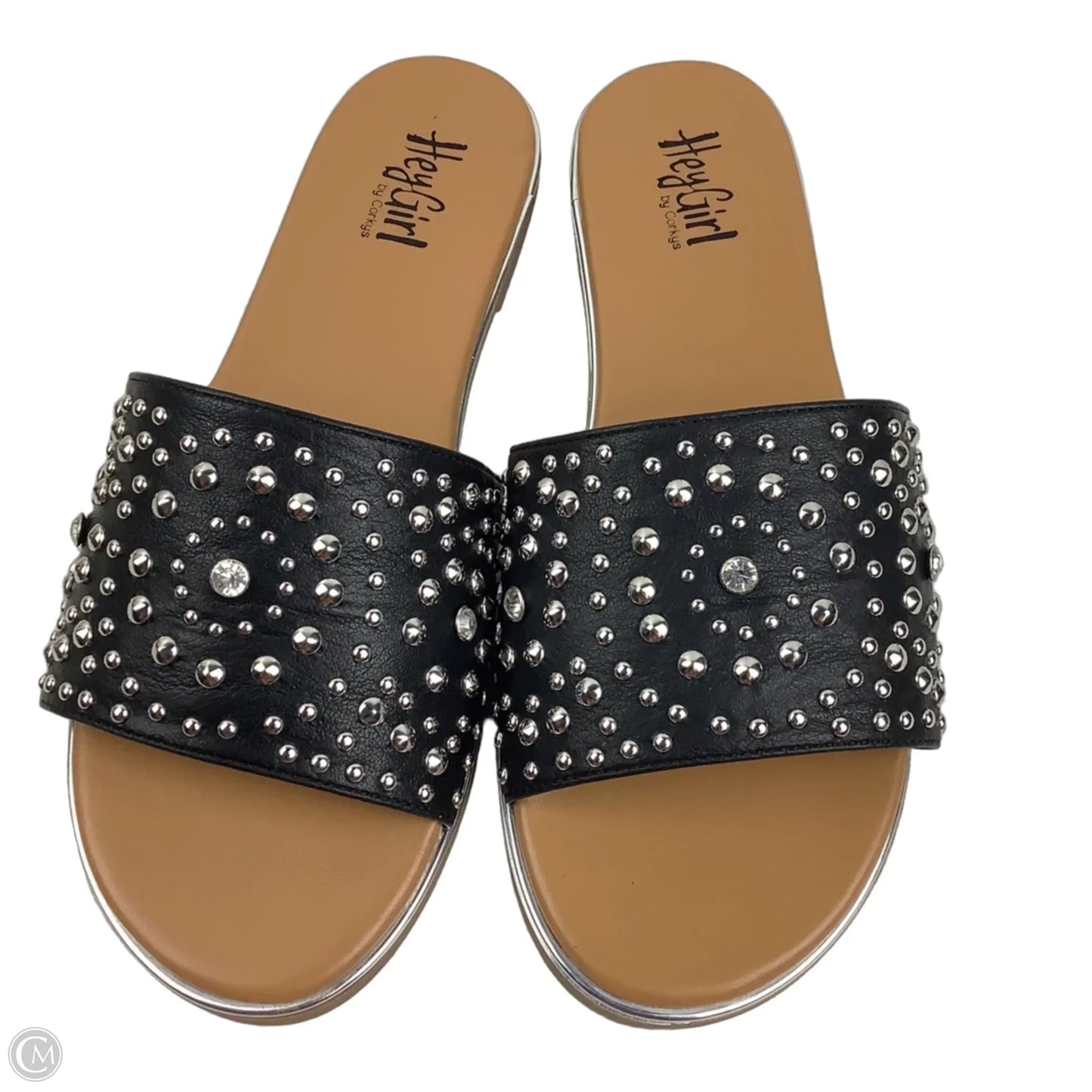 Sandals Flats By Clothes Mentor In Black, Size: 8