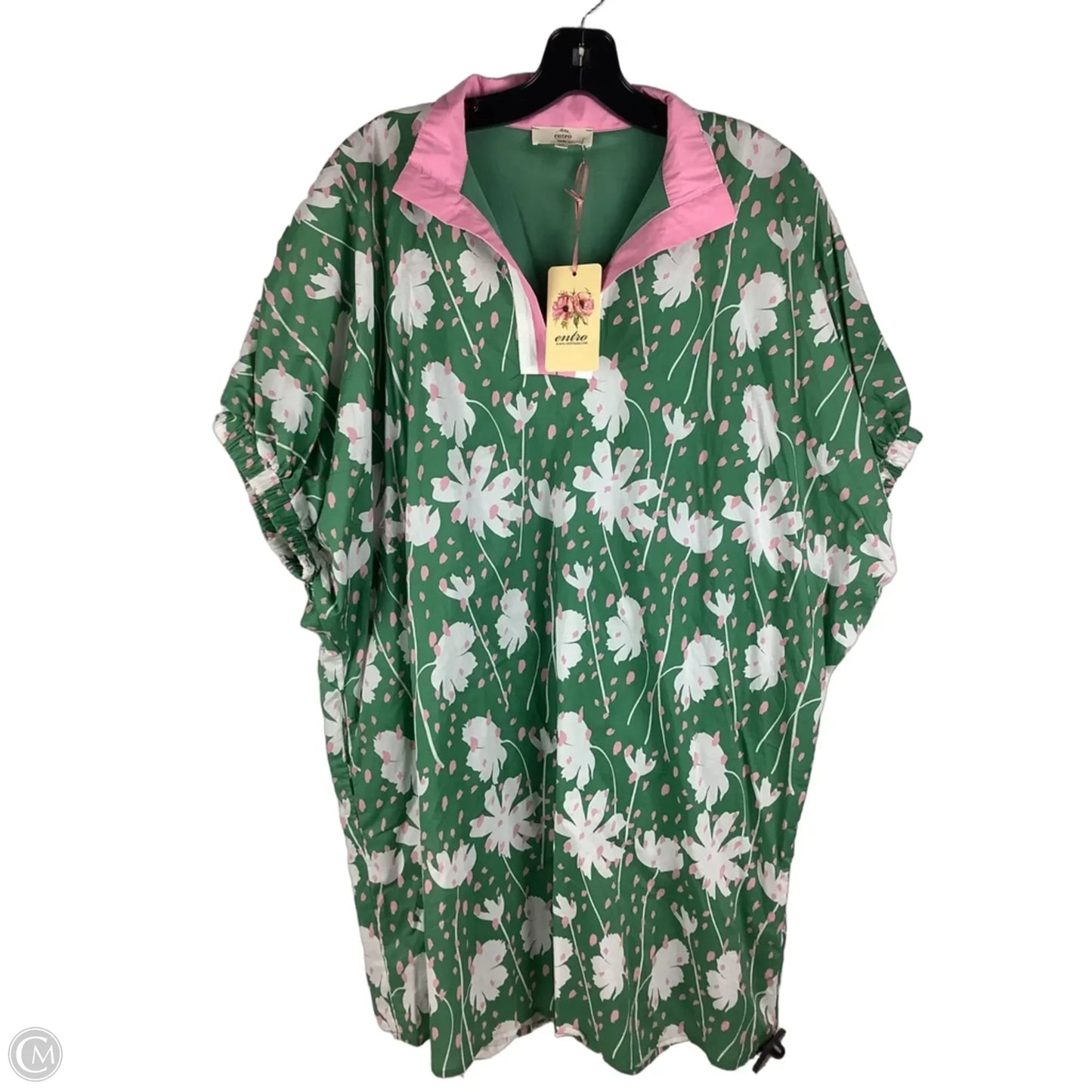 Dress Casual Short By Entro In Green & Pink, Size: M