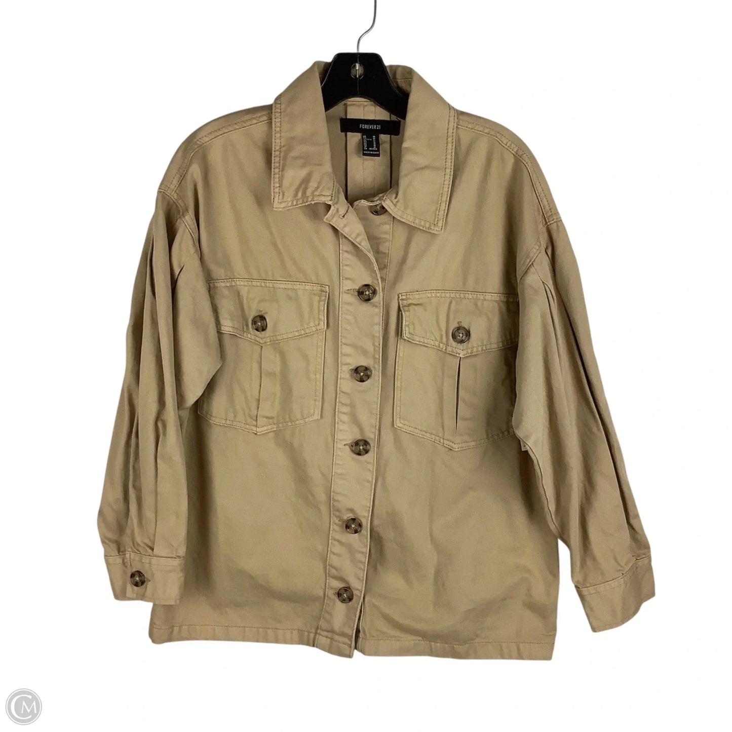 Jacket Denim By Forever 21 In Tan, Size: M