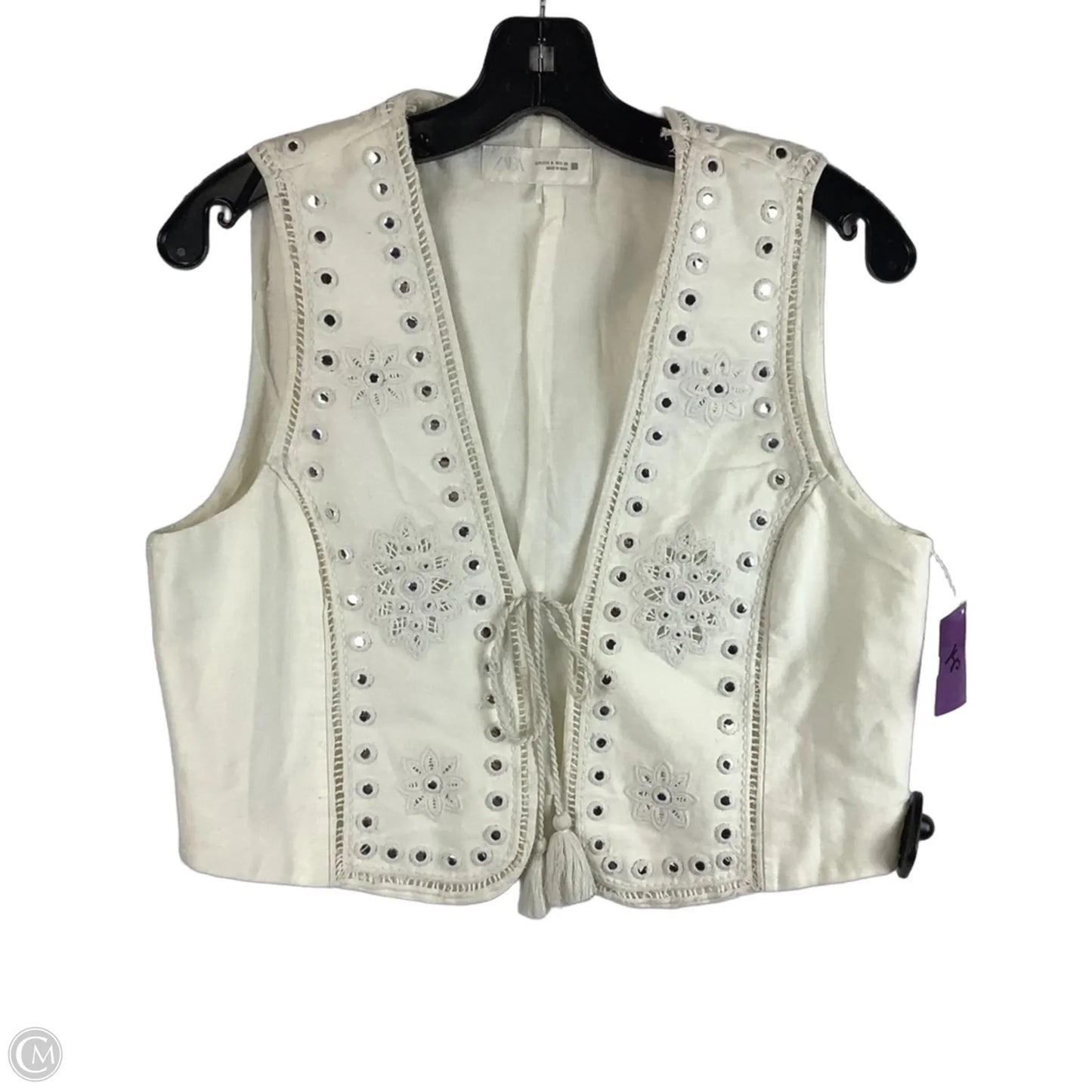 Top Sleeveless By Zara In White, Size: S