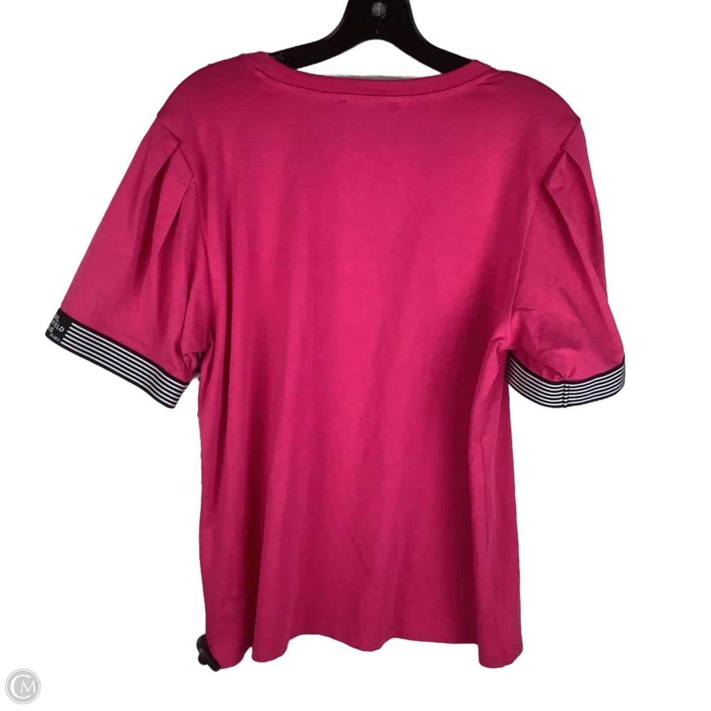 Top Short Sleeve Designer By Karl Lagerfeld In Pink, Size: L