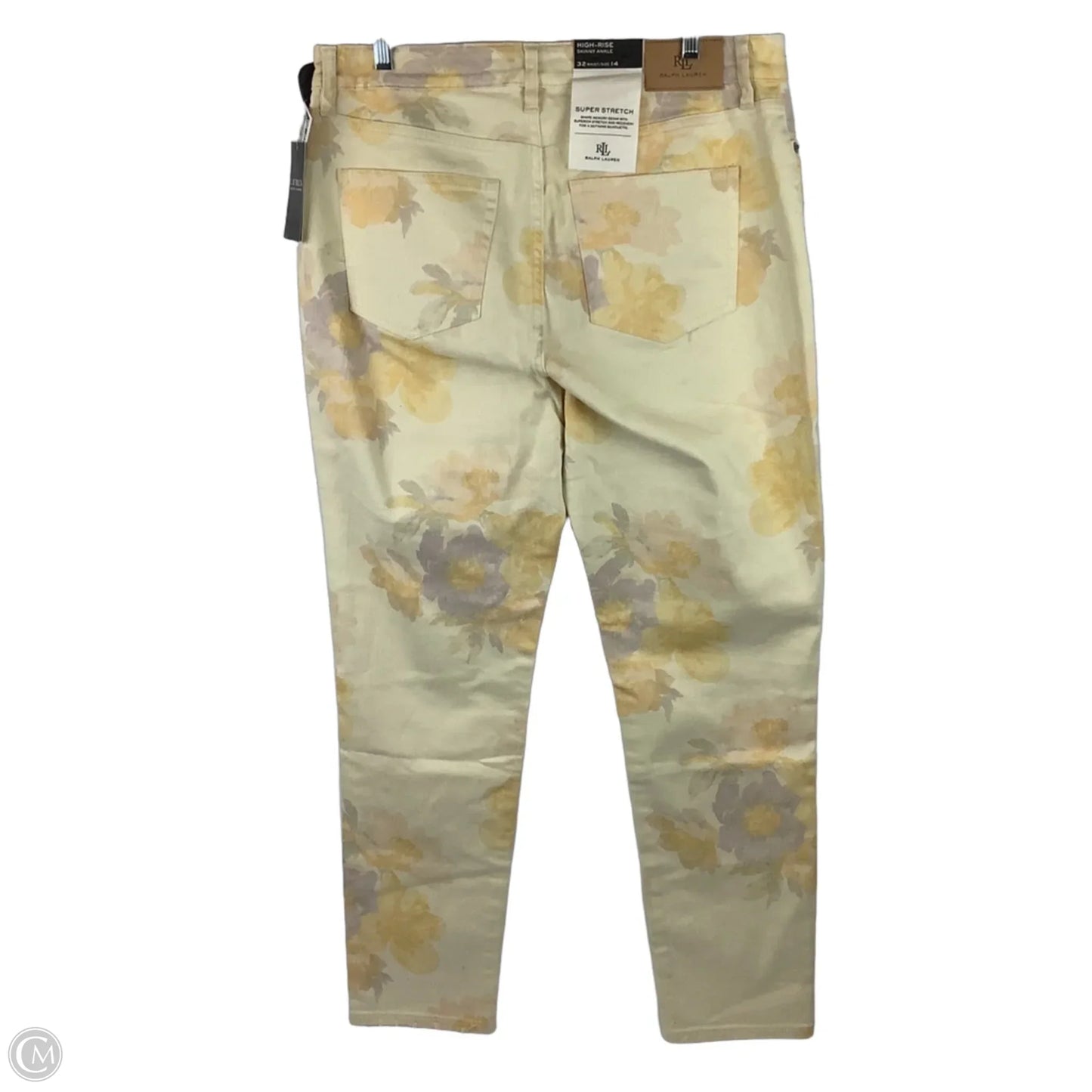 Jeans Straight By Lauren By Ralph Lauren In Floral Print, Size: 14