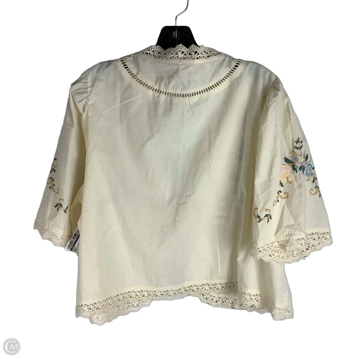 Top Short Sleeve By Cmc In Cream, Size: M