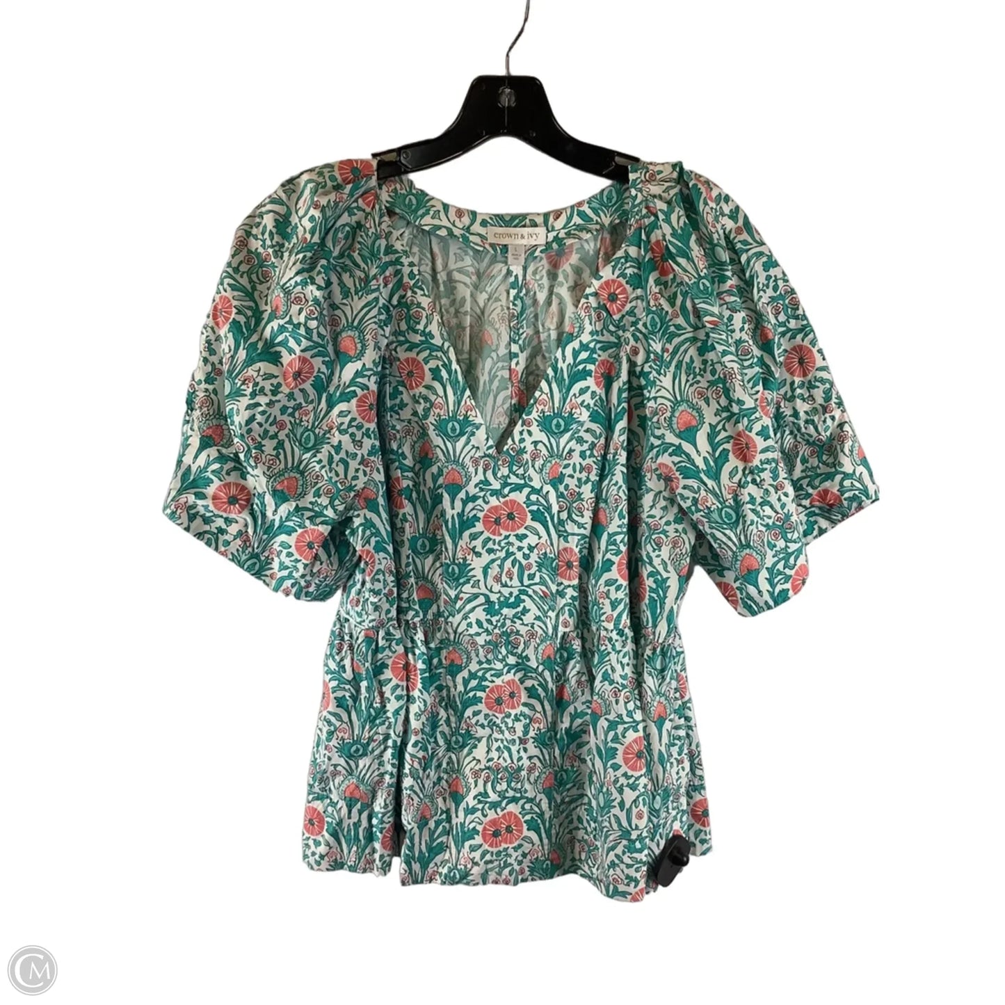 Top Short Sleeve By Crown And Ivy In Teal, Size: L