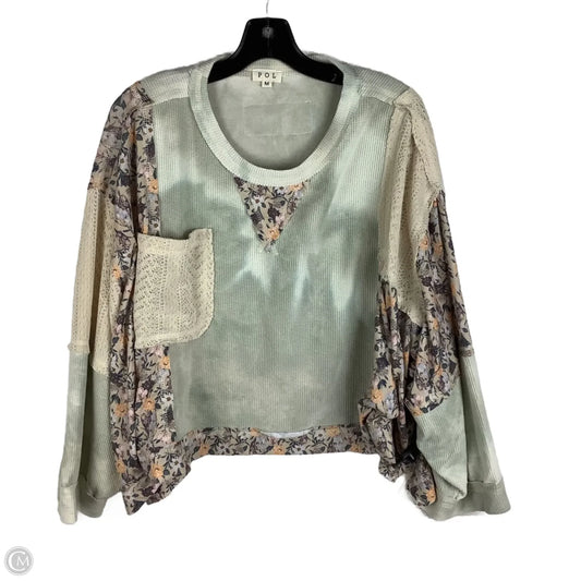 Top Long Sleeve By Pol In Green, Size: M