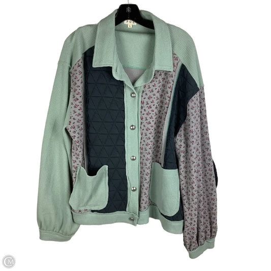 Jacket Shirt By Pol In Green, Size: L